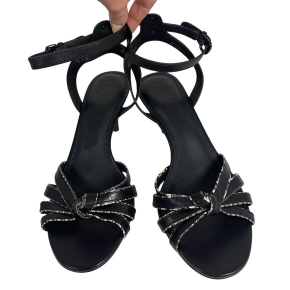 COACH Meg Snakeskin Ankle-Strap Dress Sandals Strappy Heels Womens SZ 9 NWOB - Picture 1 of 6